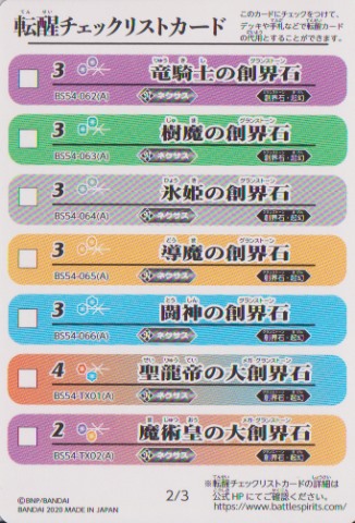 画像1: BS54　転醒チェックリストカード　〔2/3〕